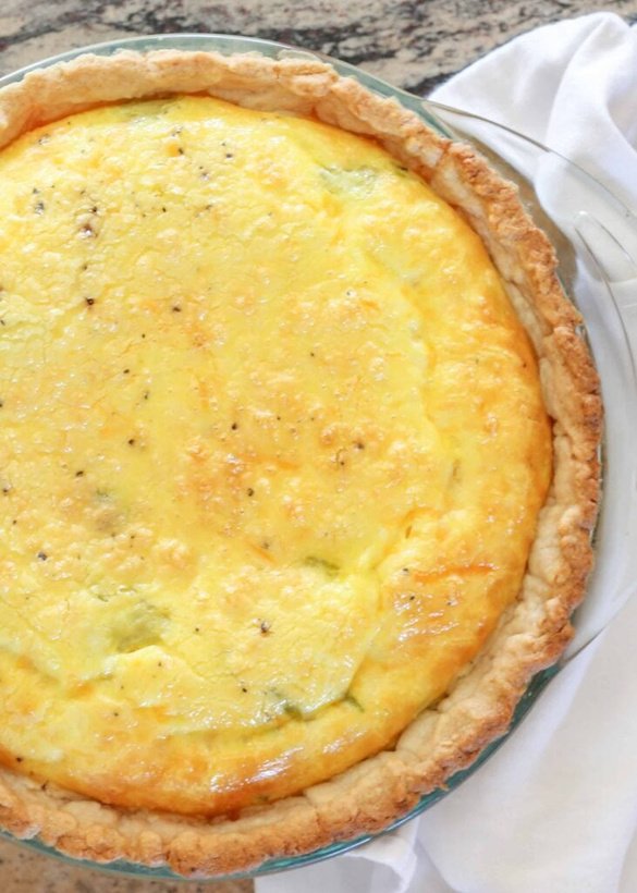 Green chile quiche