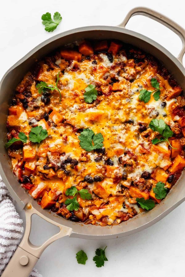 Ground turkey sweet potato skillet