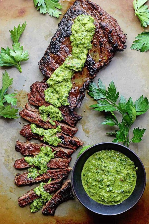 Skirt steak with chimichurri